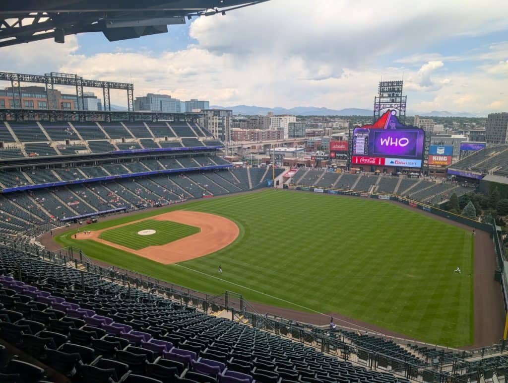 Empty stadium at Coors Field. Photo taken before a game.