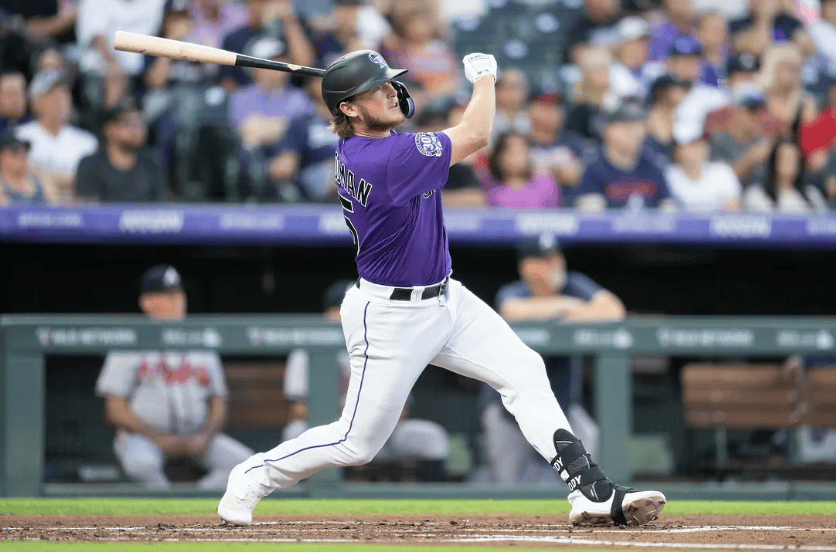 Hunter Goodman finishing a swing